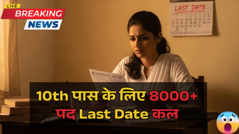 Govt Job Alert: 10th पास के लिए 8000+ पद Last Date कल