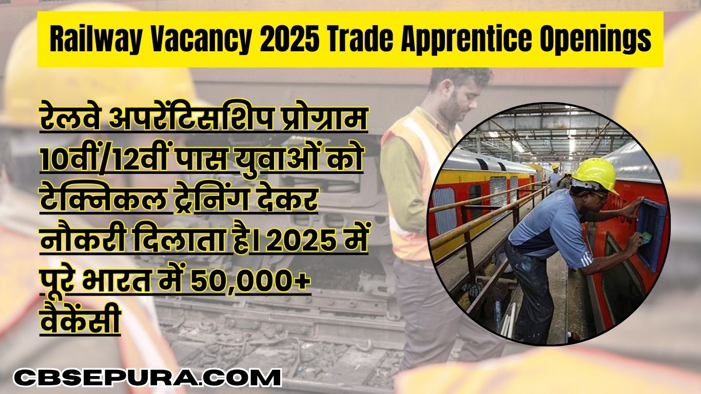 Railway Vacancy 2025 Trade Apprentice Openings: 10वीं पास के लिए सुनहरा मौका!